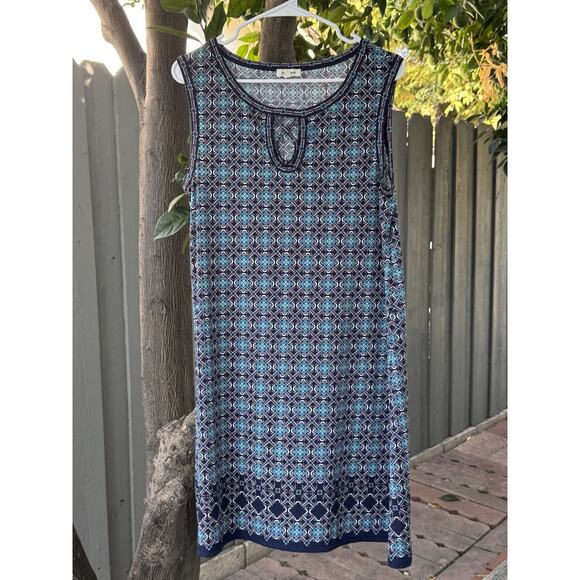 Max Studio Sleeveless Geometric Print Shift Dress – Size L - Picture 1 of 5